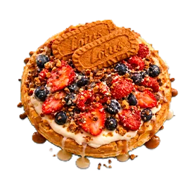 Waffle con helado